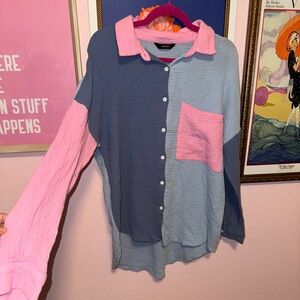 DOKOTOO Long Sleeve Button Up 100% Cotton